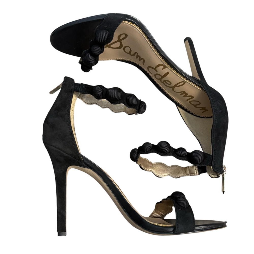 Sam Edelman Addison Heels strappy Black Women's size 8.5 leather shoes